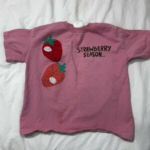 Zara Kids Strawberry Season Kids Pink T-Shirt 18-24m